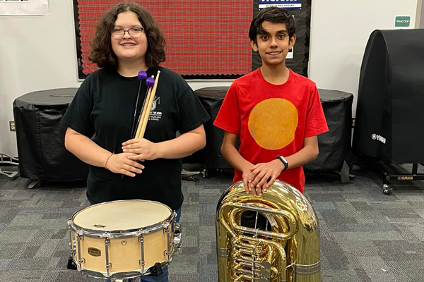 Dunedin Middle students, Cadence Urban (Percussion) and Akash Pai (Tuba) for being accepted into the Florida Bandmasters Association Seven Star Honor Band.